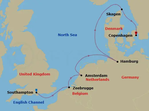 Itinerary schematic diagram