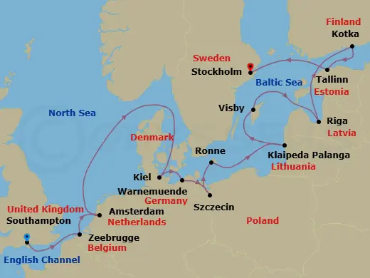 Itinerary schematic diagram