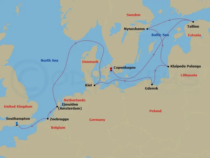 Itinerary schematic diagram