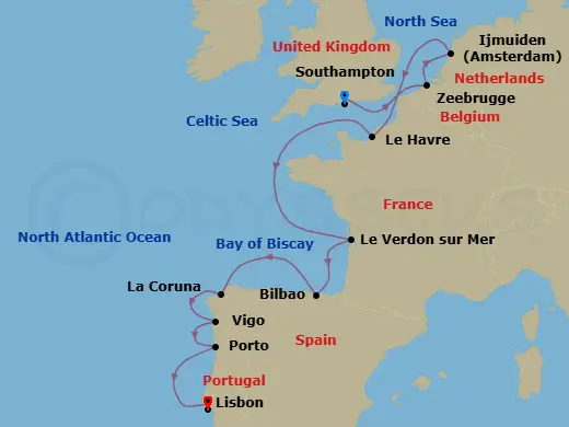 Itinerary schematic diagram