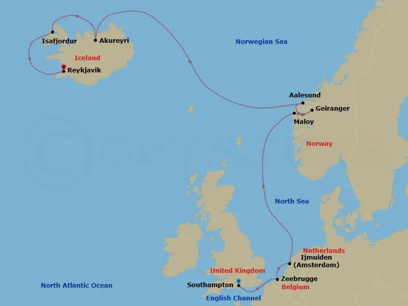 Itinerary schematic diagram