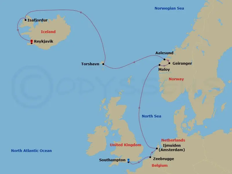Itinerary schematic diagram