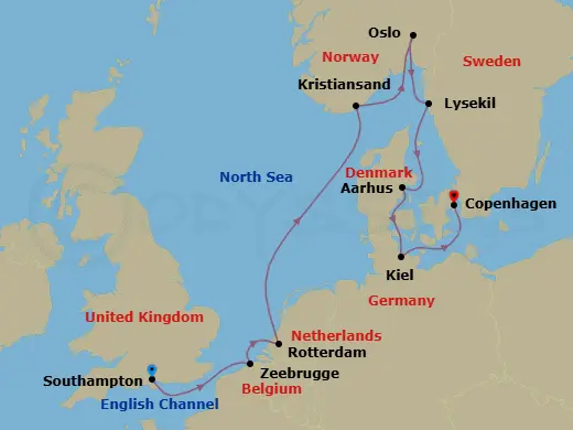 Itinerary schematic diagram