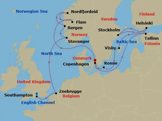 Itinerary schematic diagram
