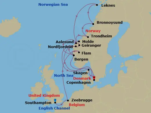 Itinerary schematic diagram