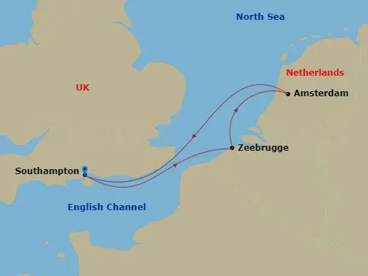 Itinerary schematic diagram
