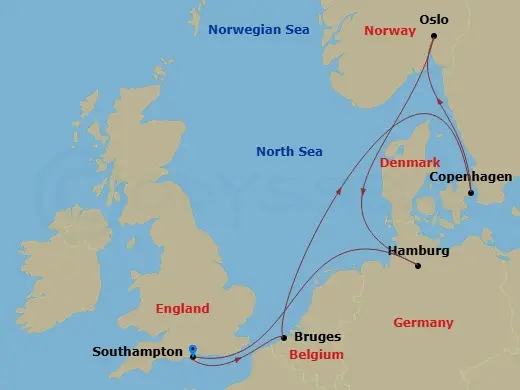 Itinerary schematic diagram