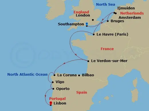 Itinerary schematic diagram