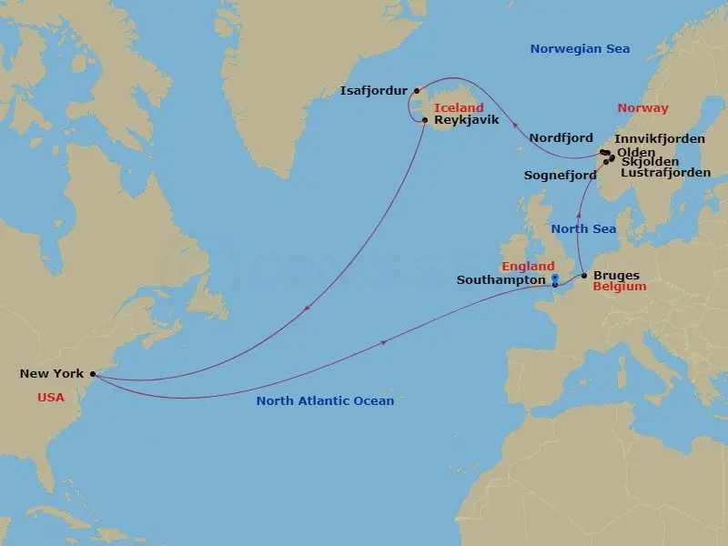 Itinerary schematic diagram