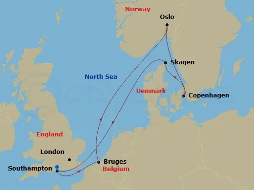 Itinerary schematic diagram