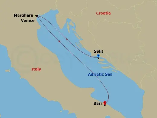 Itinerary schematic diagram