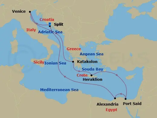 Itinerary schematic diagram