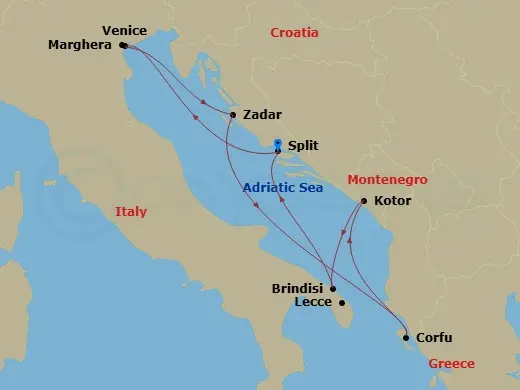 Itinerary schematic diagram