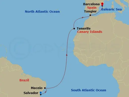 Itinerary schematic diagram
