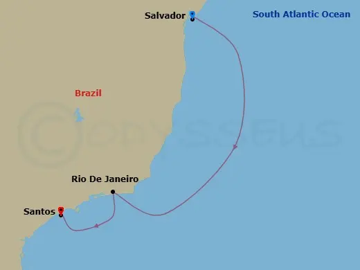Itinerary schematic diagram