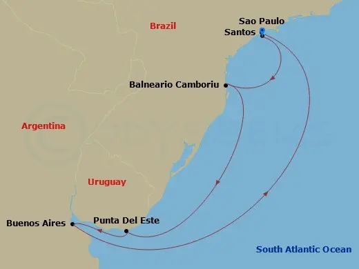Itinerary schematic diagram