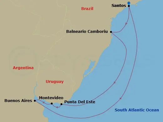 Itinerary schematic diagram