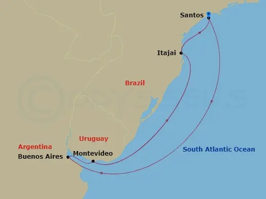 Itinerary schematic diagram