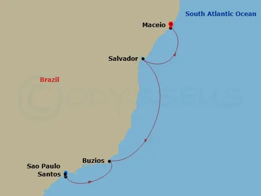Itinerary schematic diagram