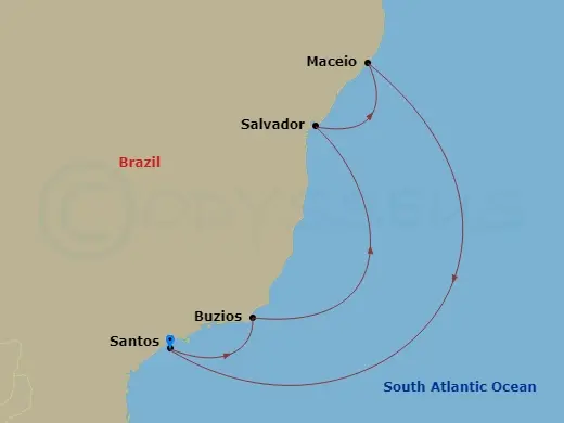 Itinerary schematic diagram