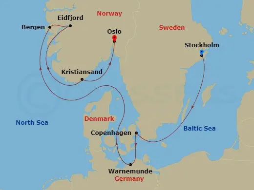 Itinerary schematic diagram