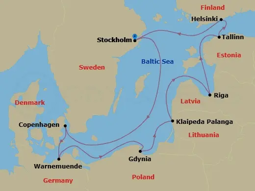 Itinerary schematic diagram