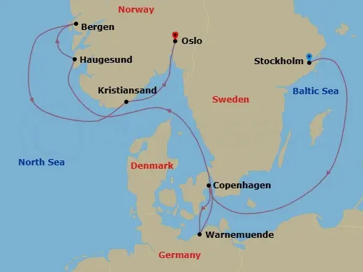 Itinerary schematic diagram