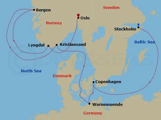 Itinerary schematic diagram