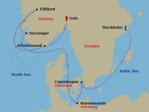 Itinerary schematic diagram