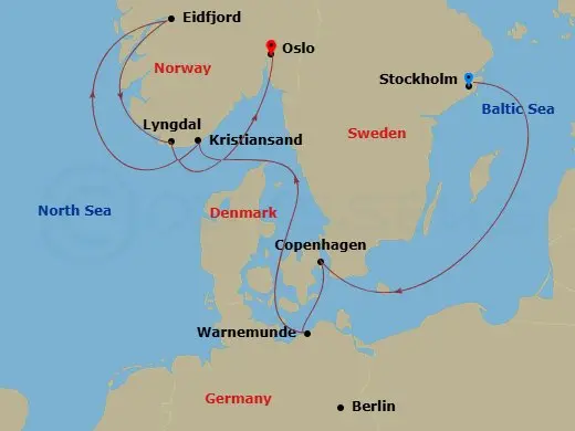 Itinerary schematic diagram