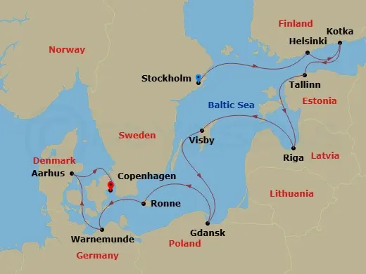 Itinerary schematic diagram