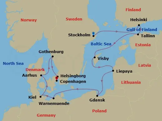 Itinerary schematic diagram