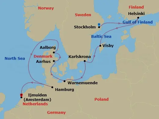 Itinerary schematic diagram