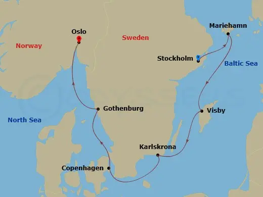 Itinerary schematic diagram