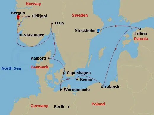 Itinerary schematic diagram