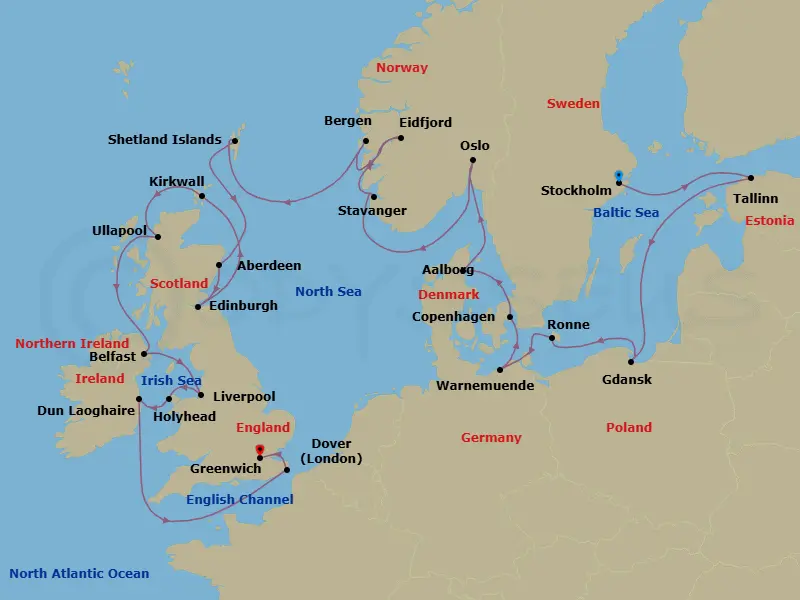 Itinerary schematic diagram
