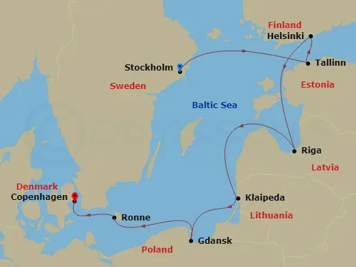 Itinerary schematic diagram
