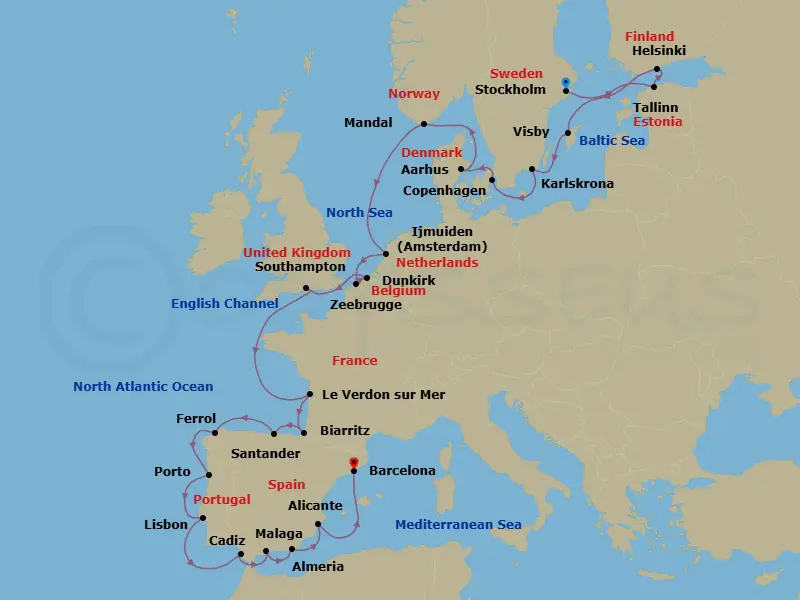 Itinerary schematic diagram