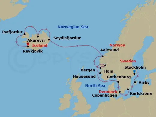 Itinerary schematic diagram
