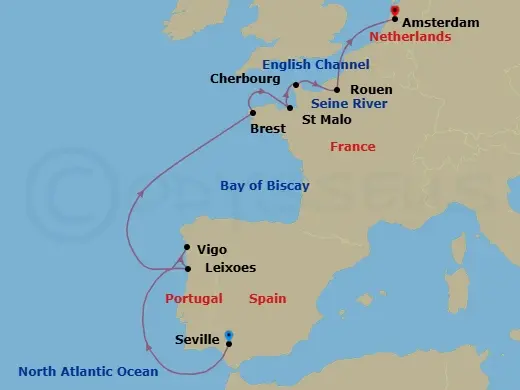 Itinerary schematic diagram