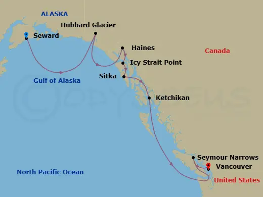 Itinerary schematic diagram