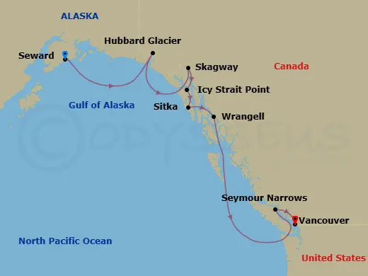 Itinerary schematic diagram