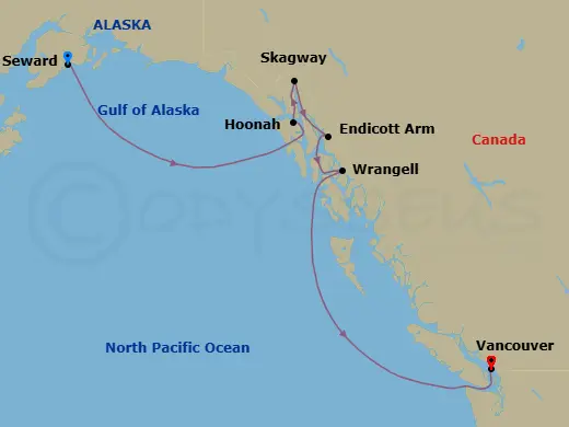 Itinerary schematic diagram