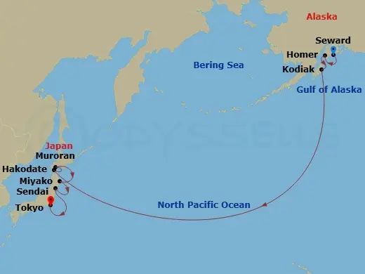 Itinerary schematic diagram
