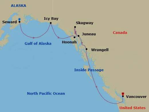 Itinerary schematic diagram