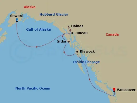 Itinerary schematic diagram