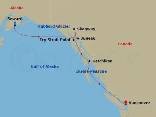 Itinerary schematic diagram