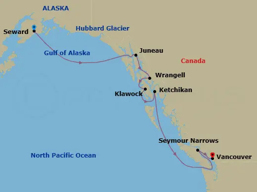 Itinerary schematic diagram