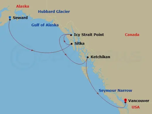 Itinerary schematic diagram