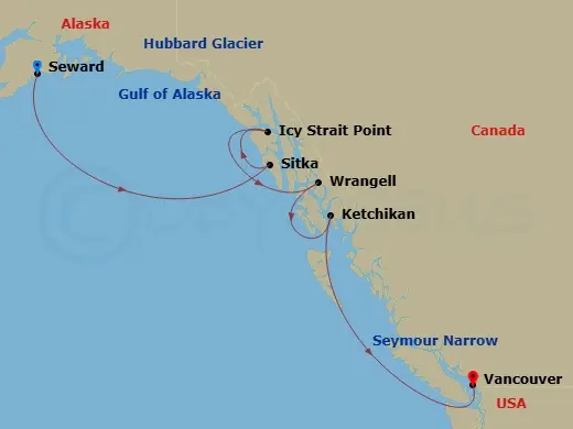 Itinerary schematic diagram